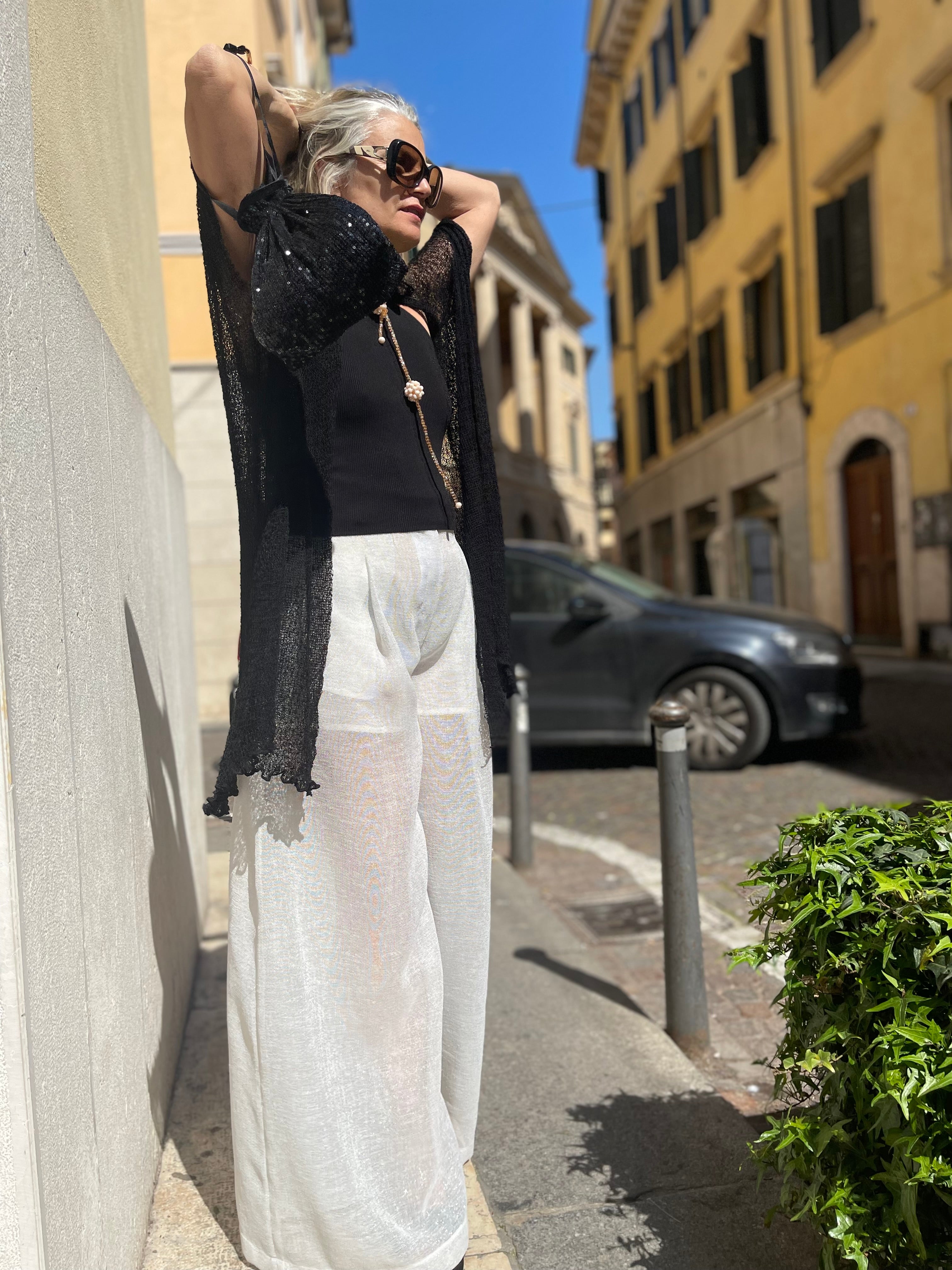 Cardigan nero in garzina