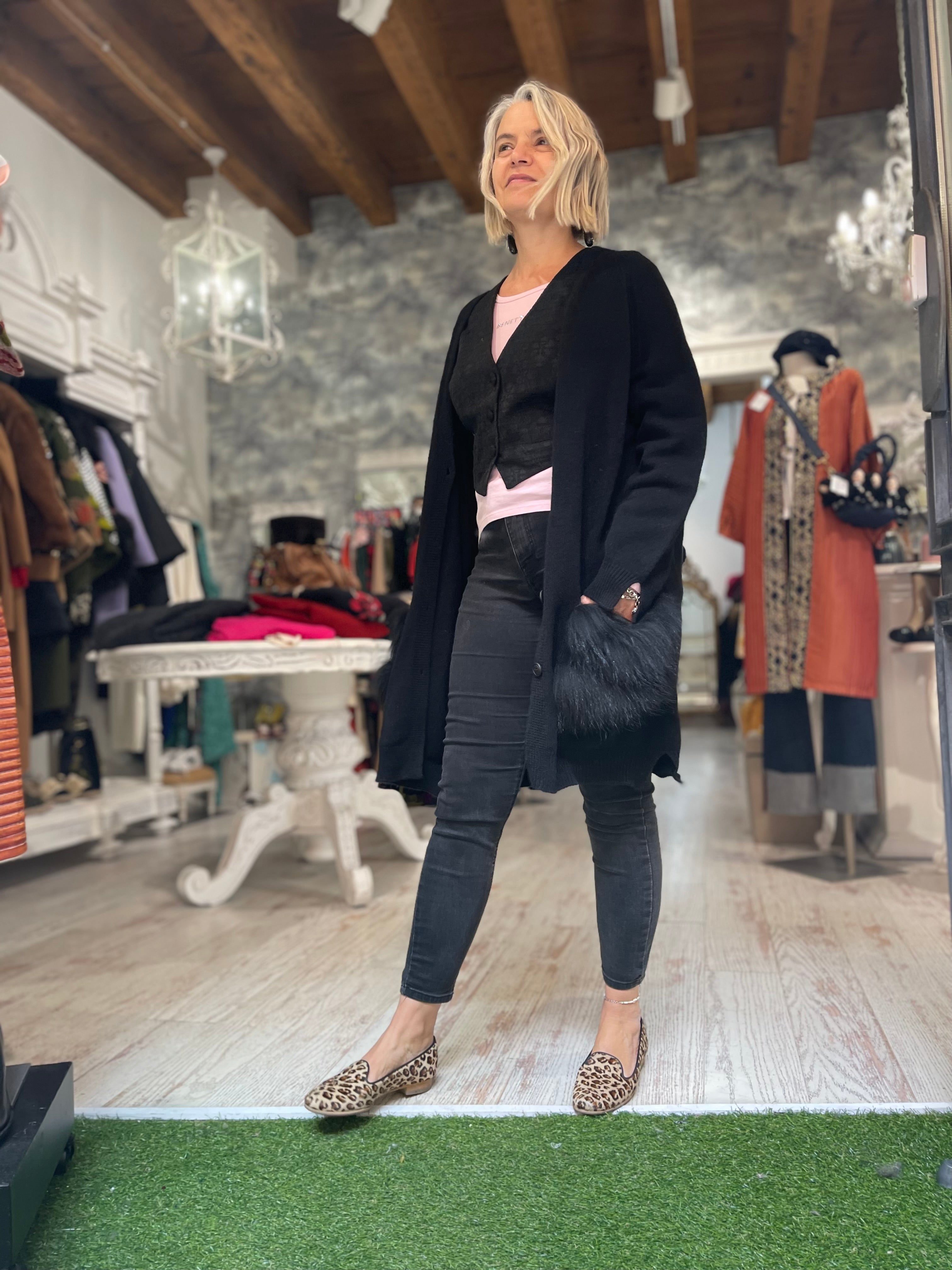 Cardigan In Cashmere nero