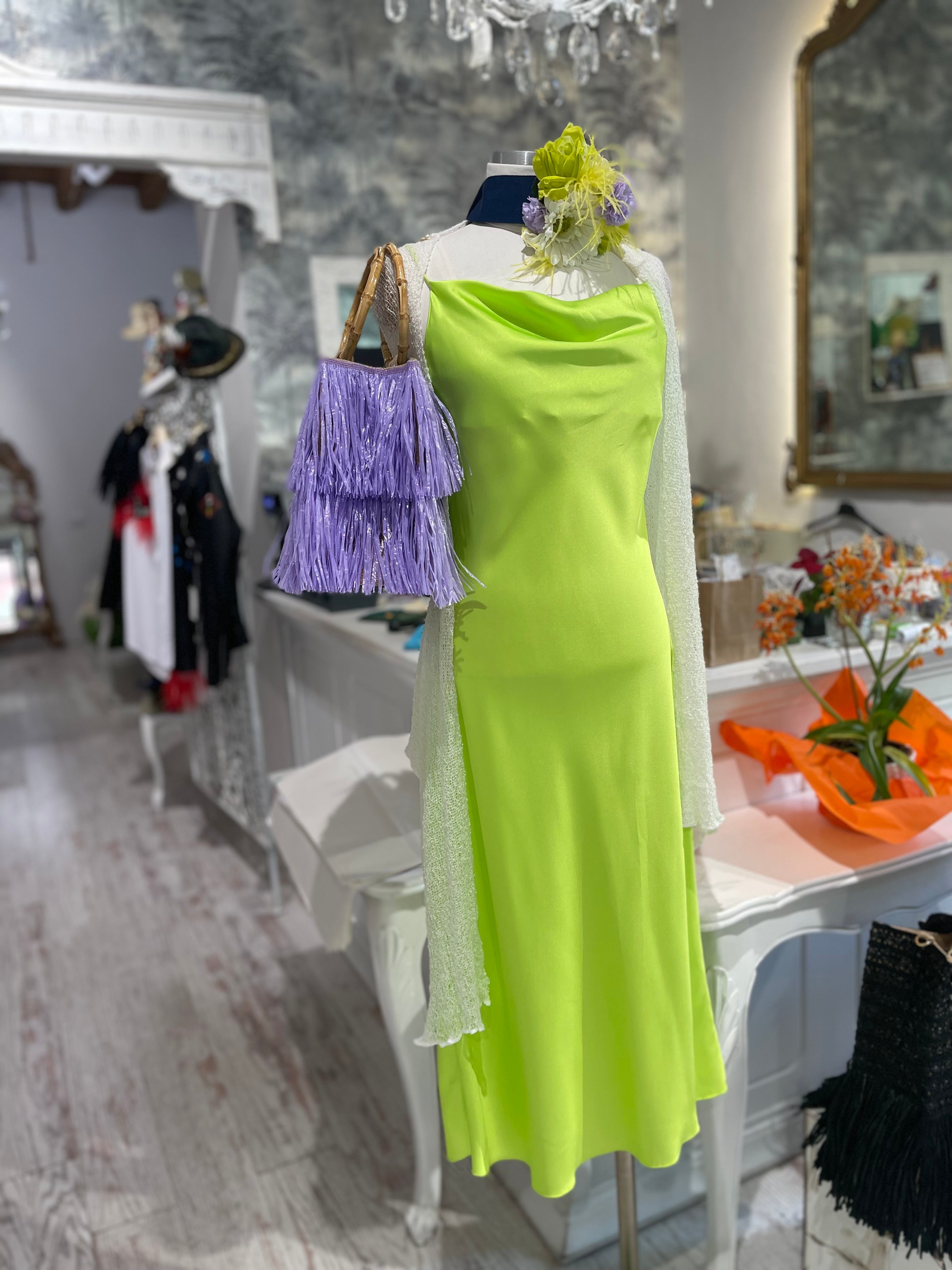 Abito sottoveste verde lime