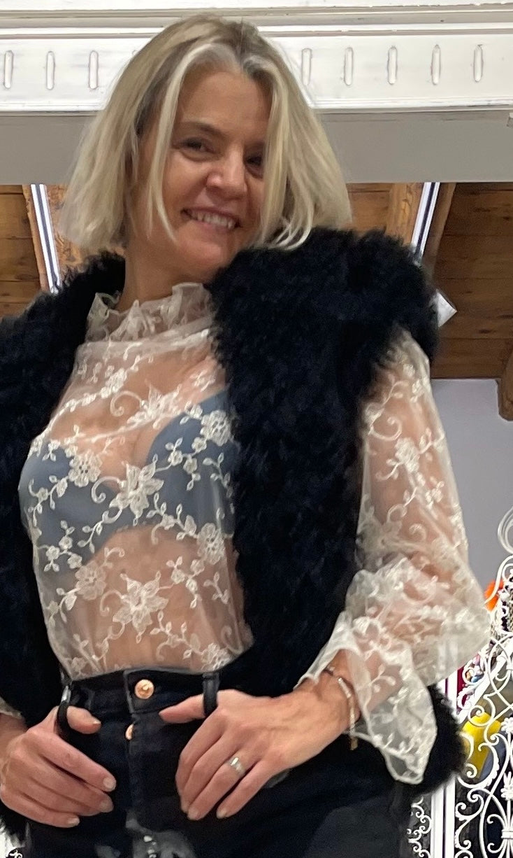 Camicia pizzo avorio