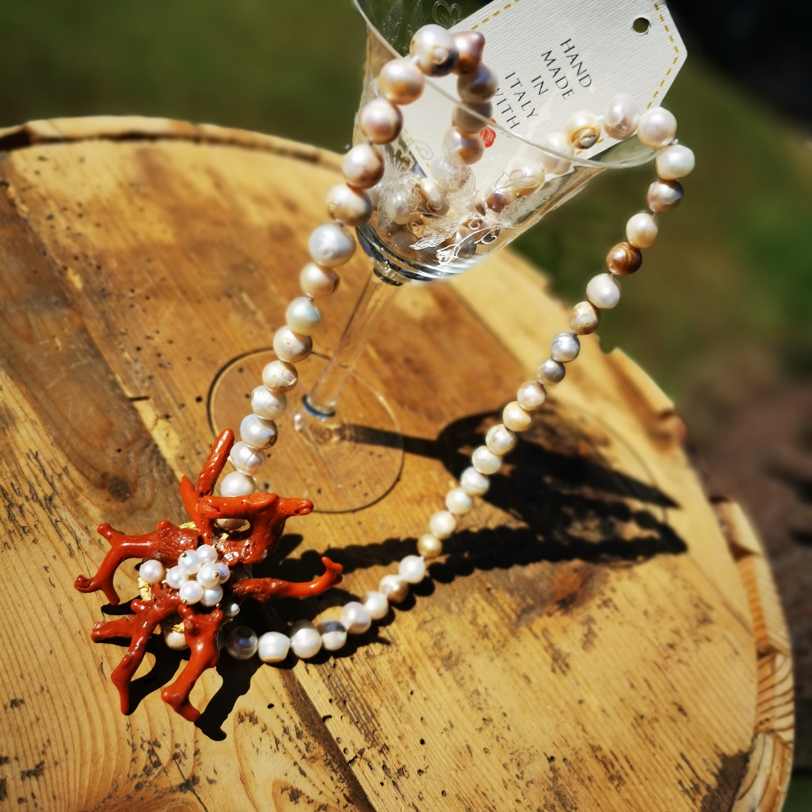 Collana perle e corallo Amarantissima