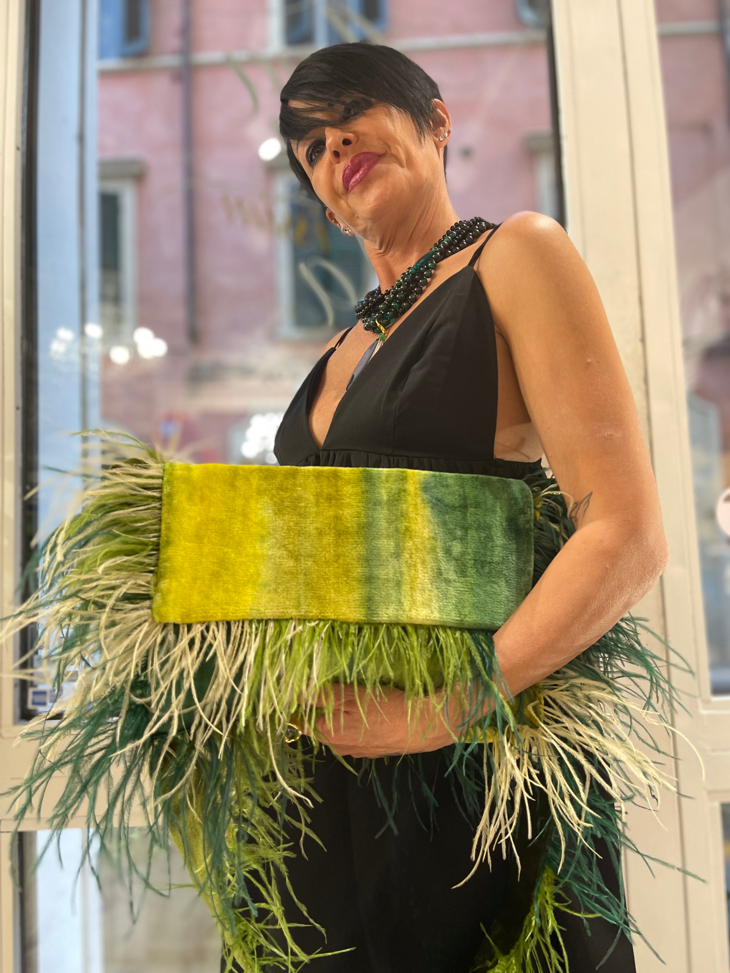Borsa velvet lime