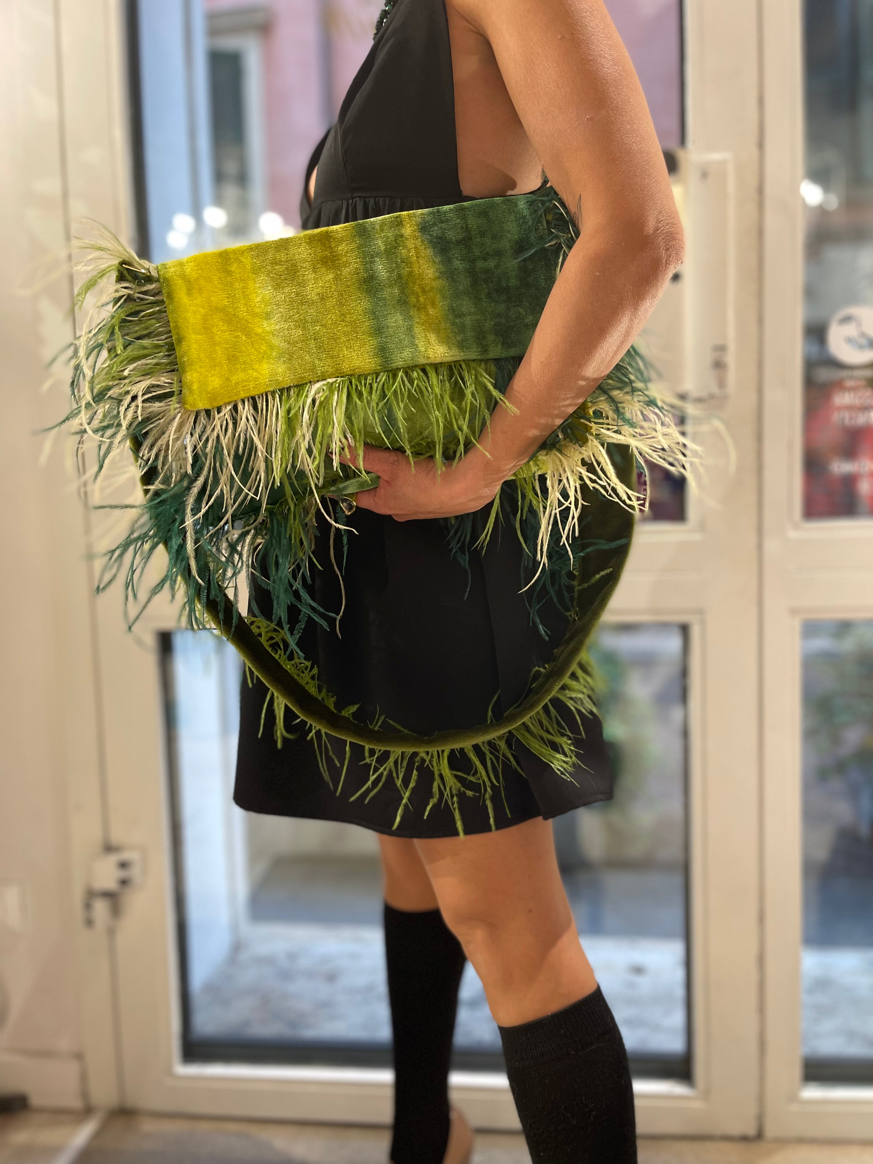 Borsa velvet lime