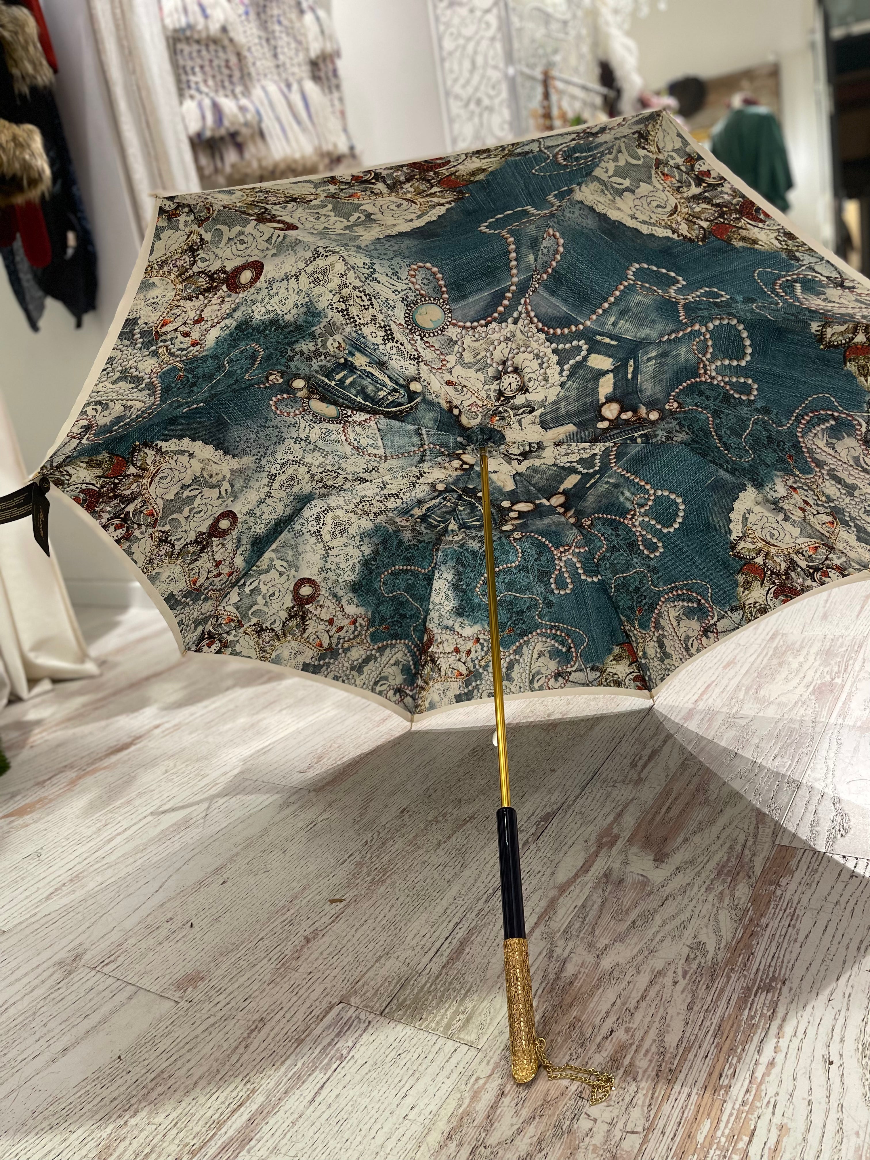 Ombrello vintage jeans perlato