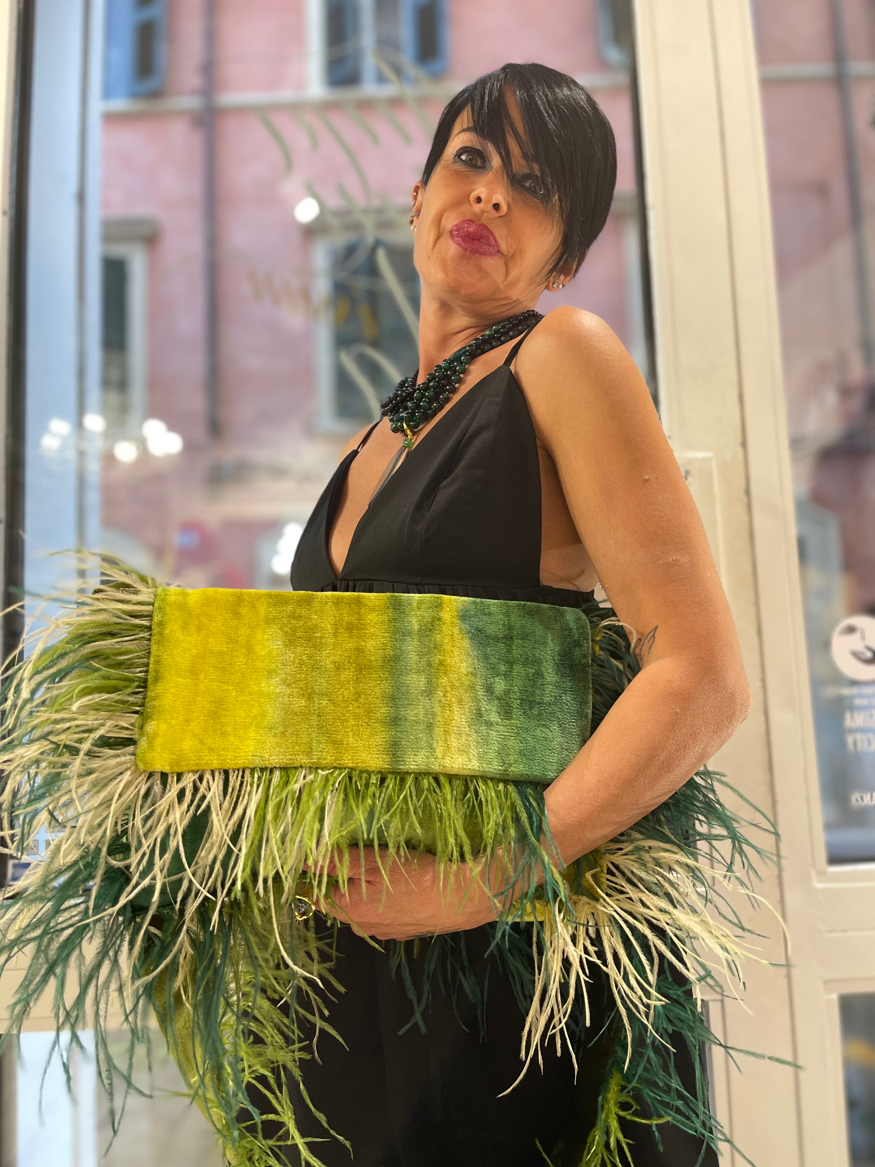 Borsa velvet lime