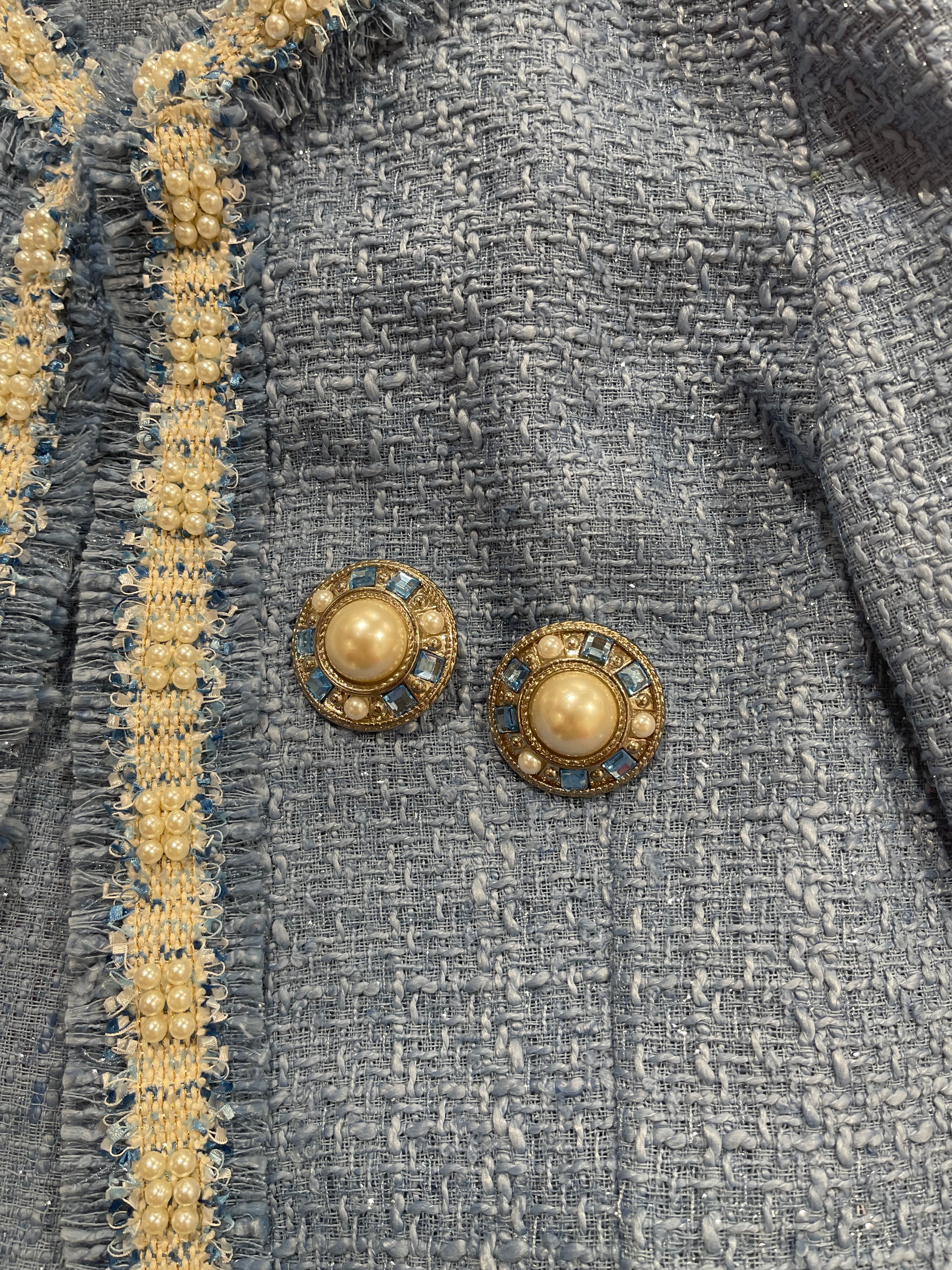 Orecchini perle azzurre