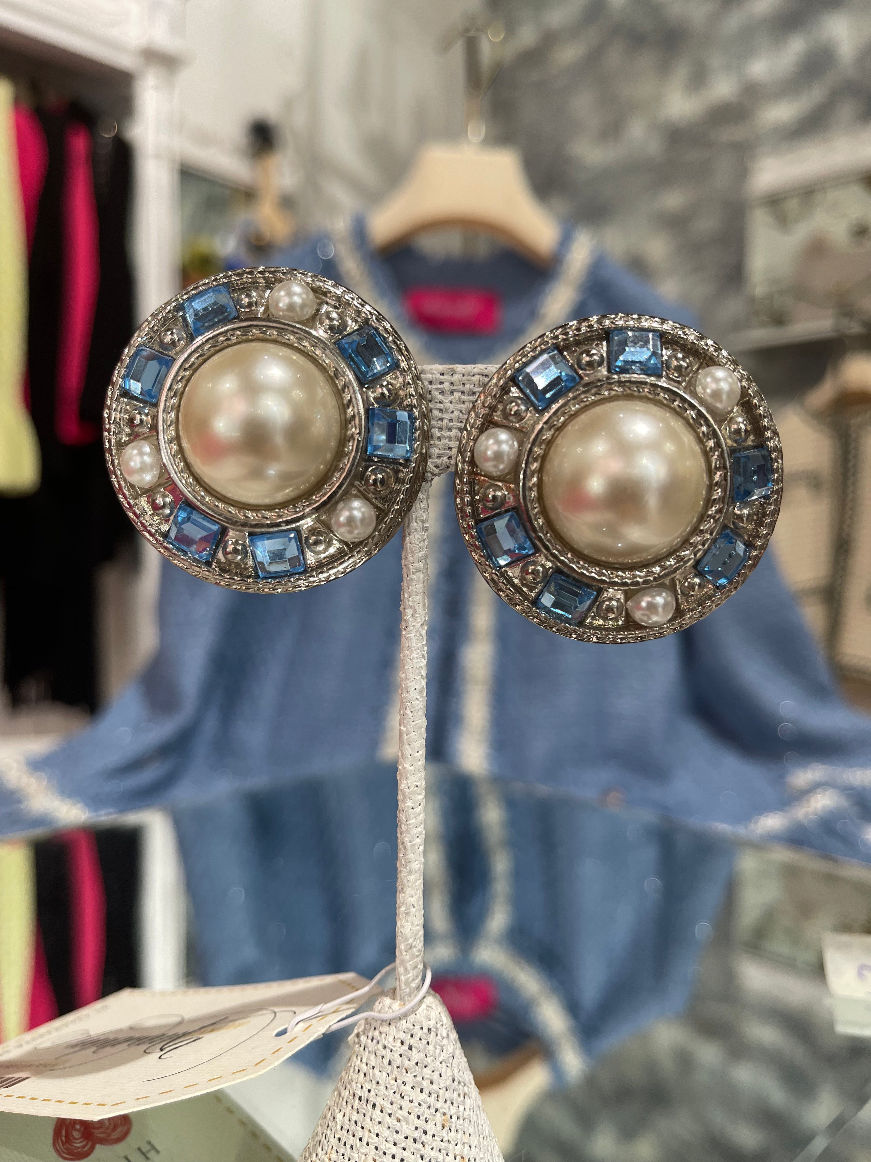 Orecchini perle azzurre