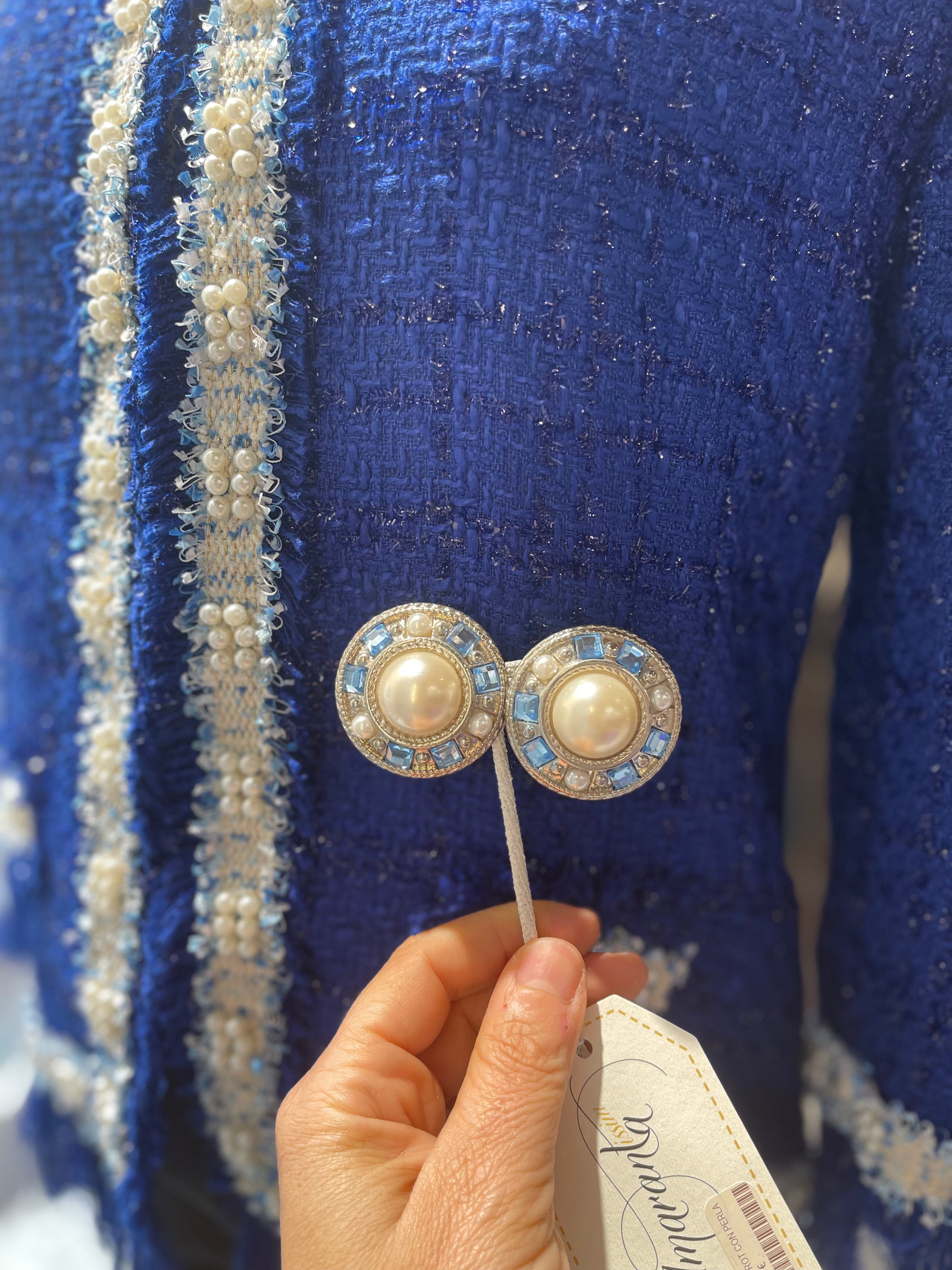 Orecchini perle azzurre