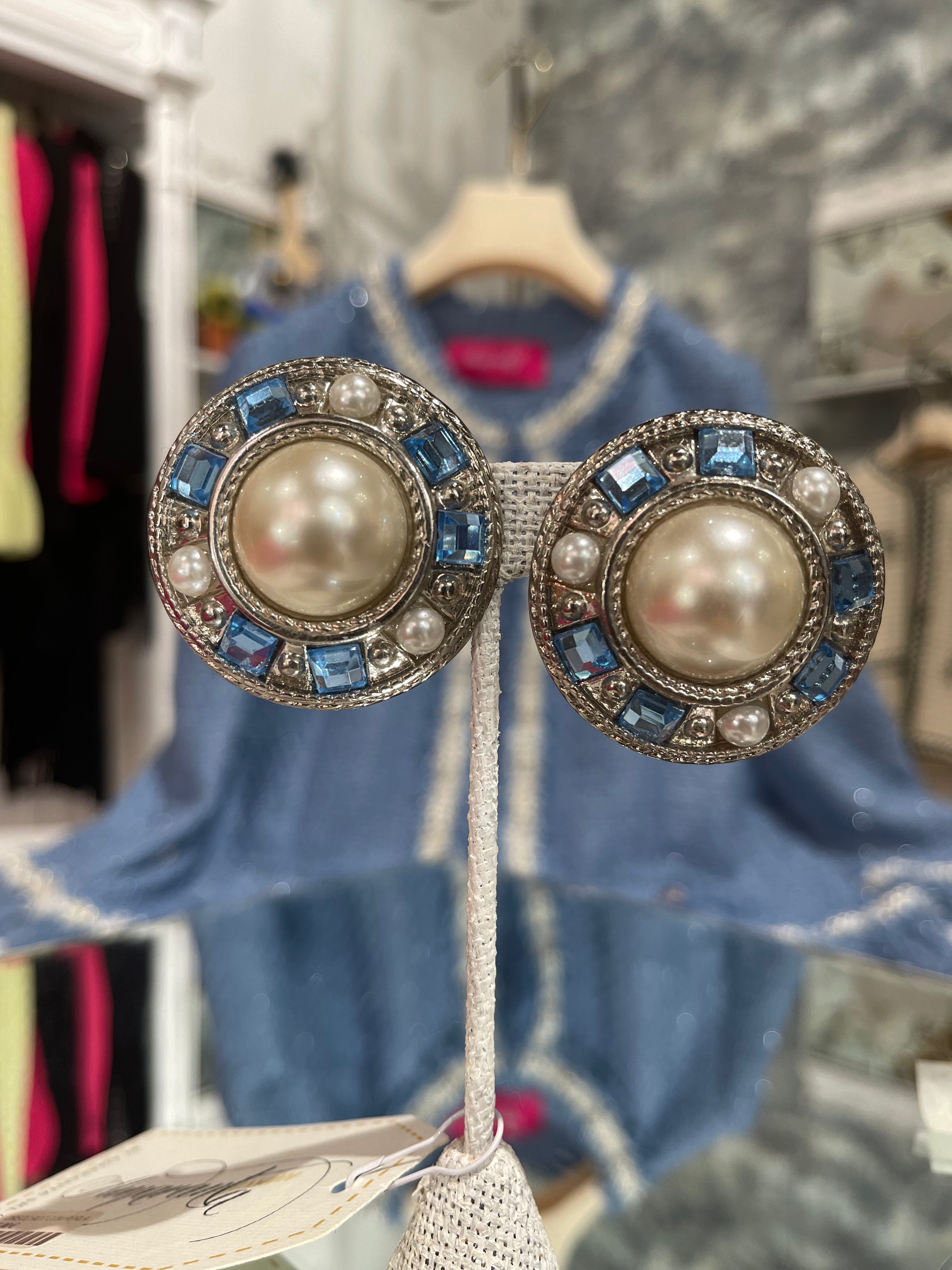 Orecchini perle azzurre