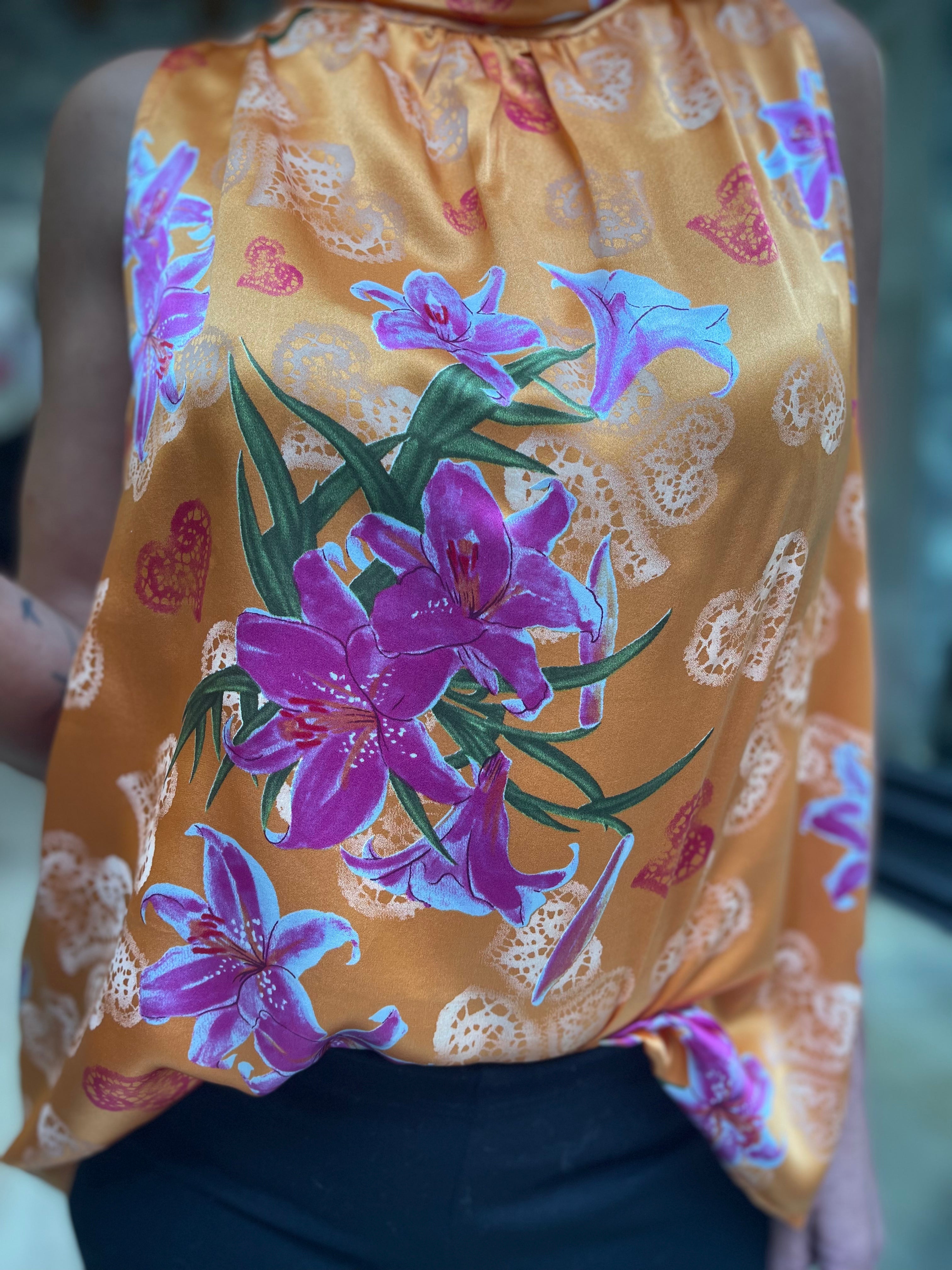 Camicia seta arancio