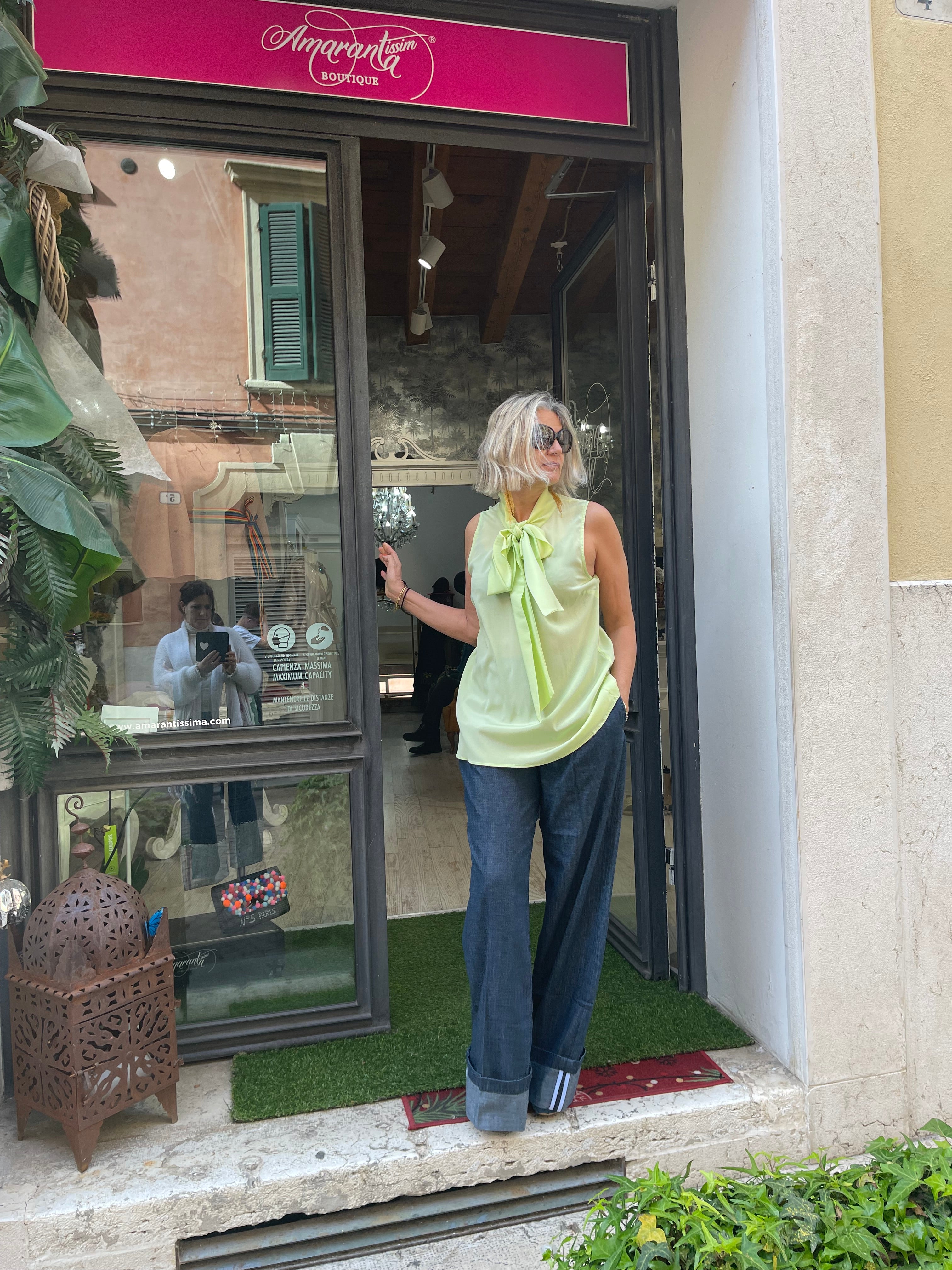 Camicia seta lime