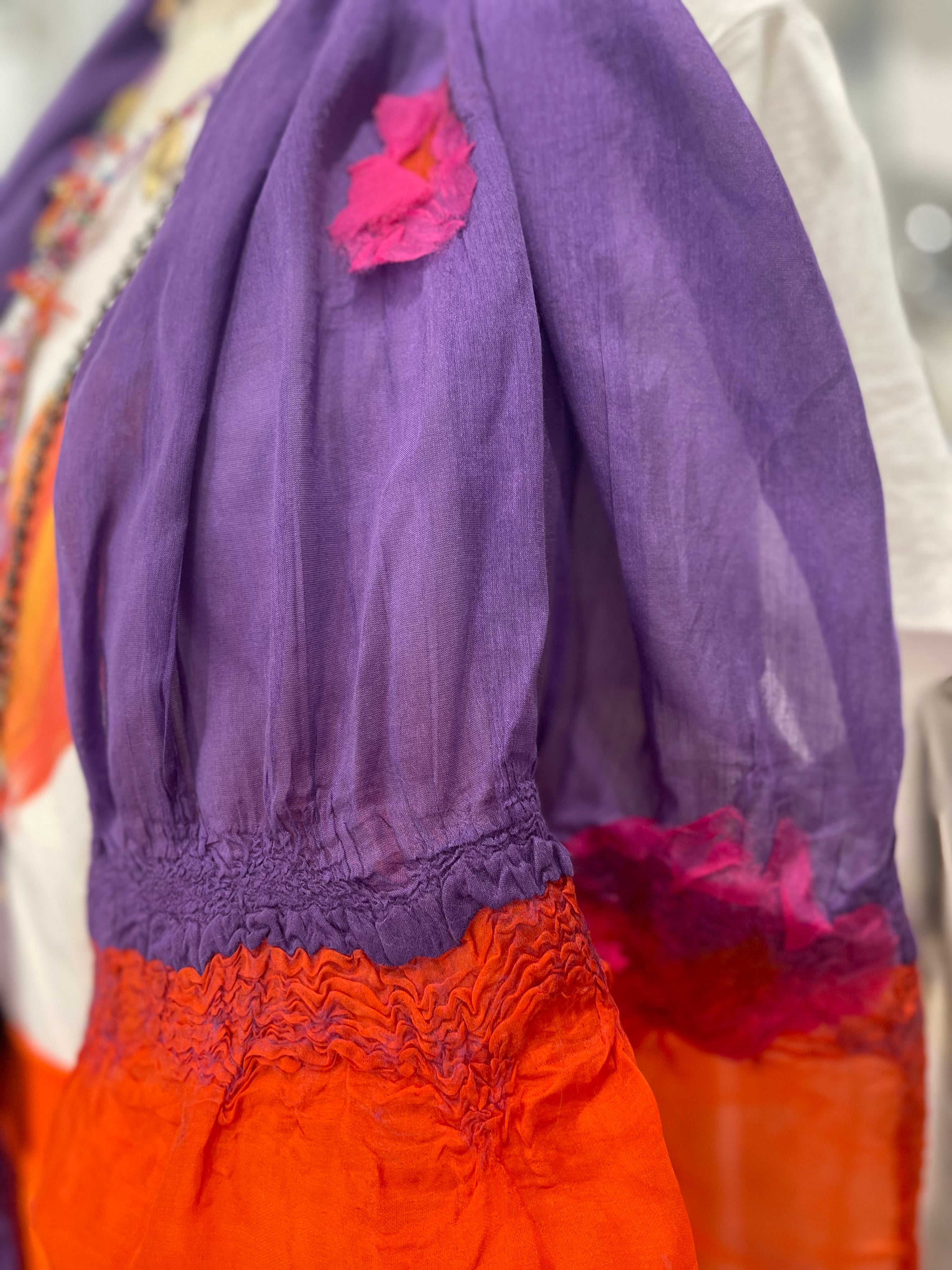Stola seta Arancio e Viola