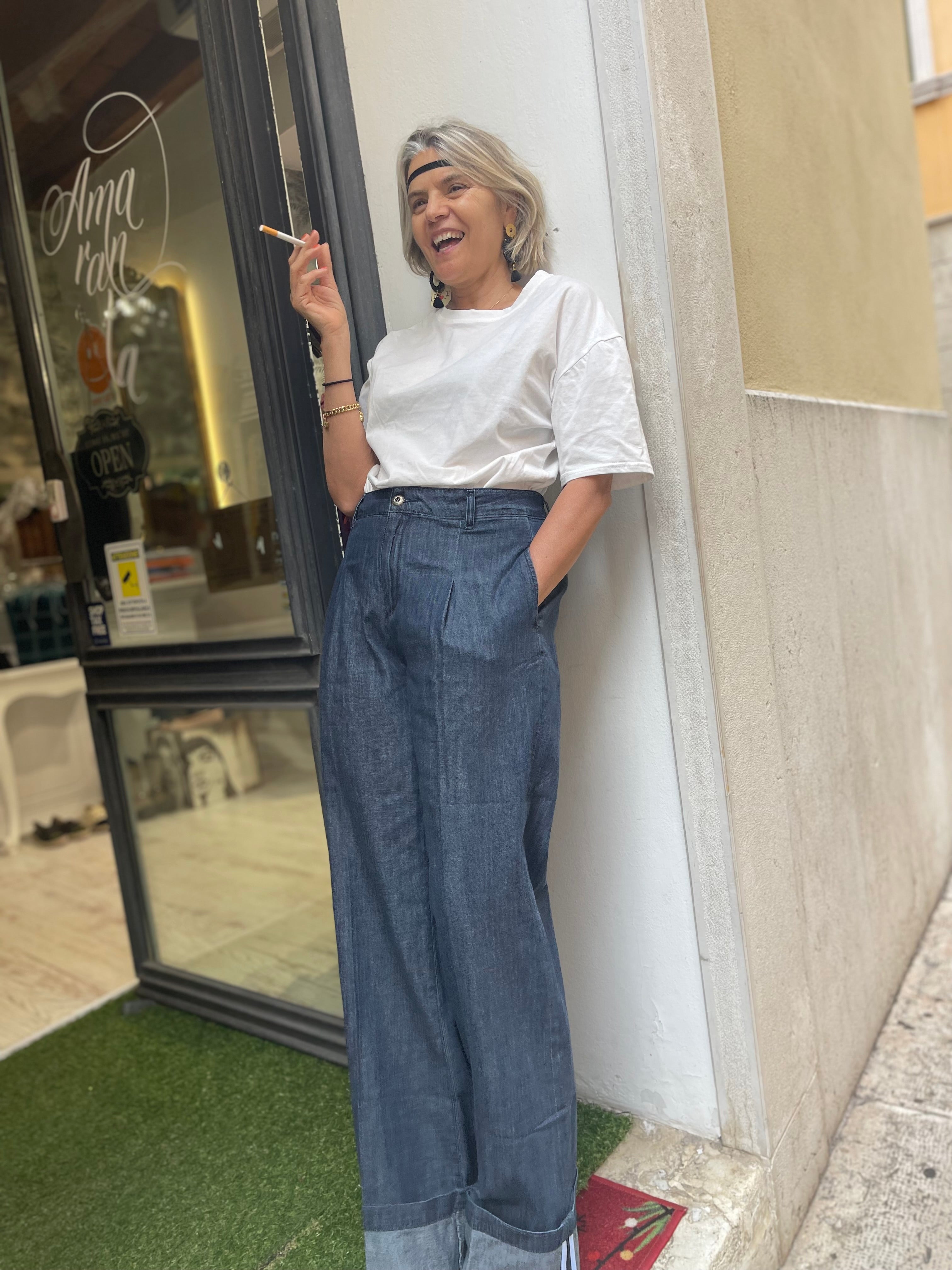 Pantalone Palazzo Denim