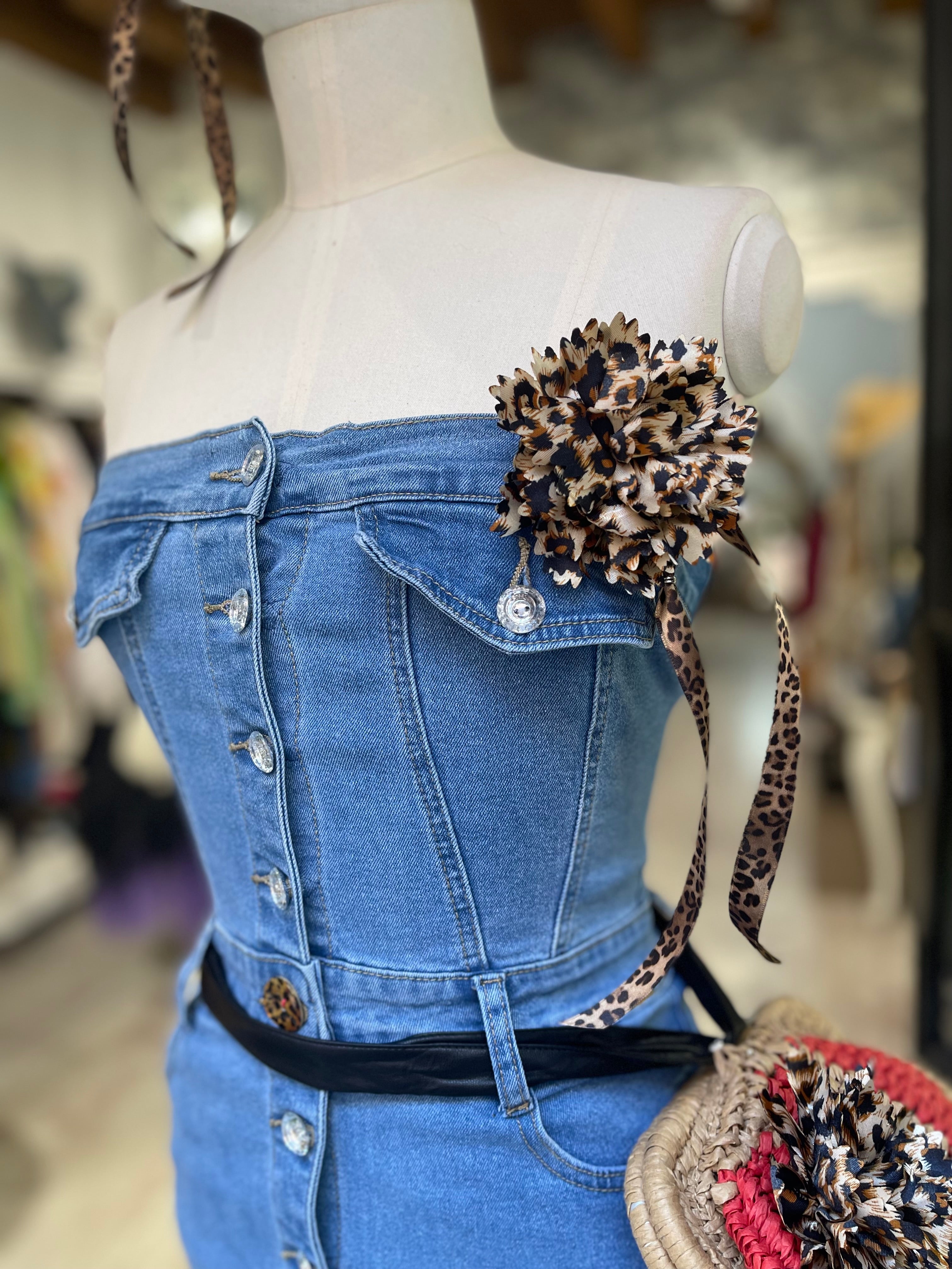 Abito jeans maculato