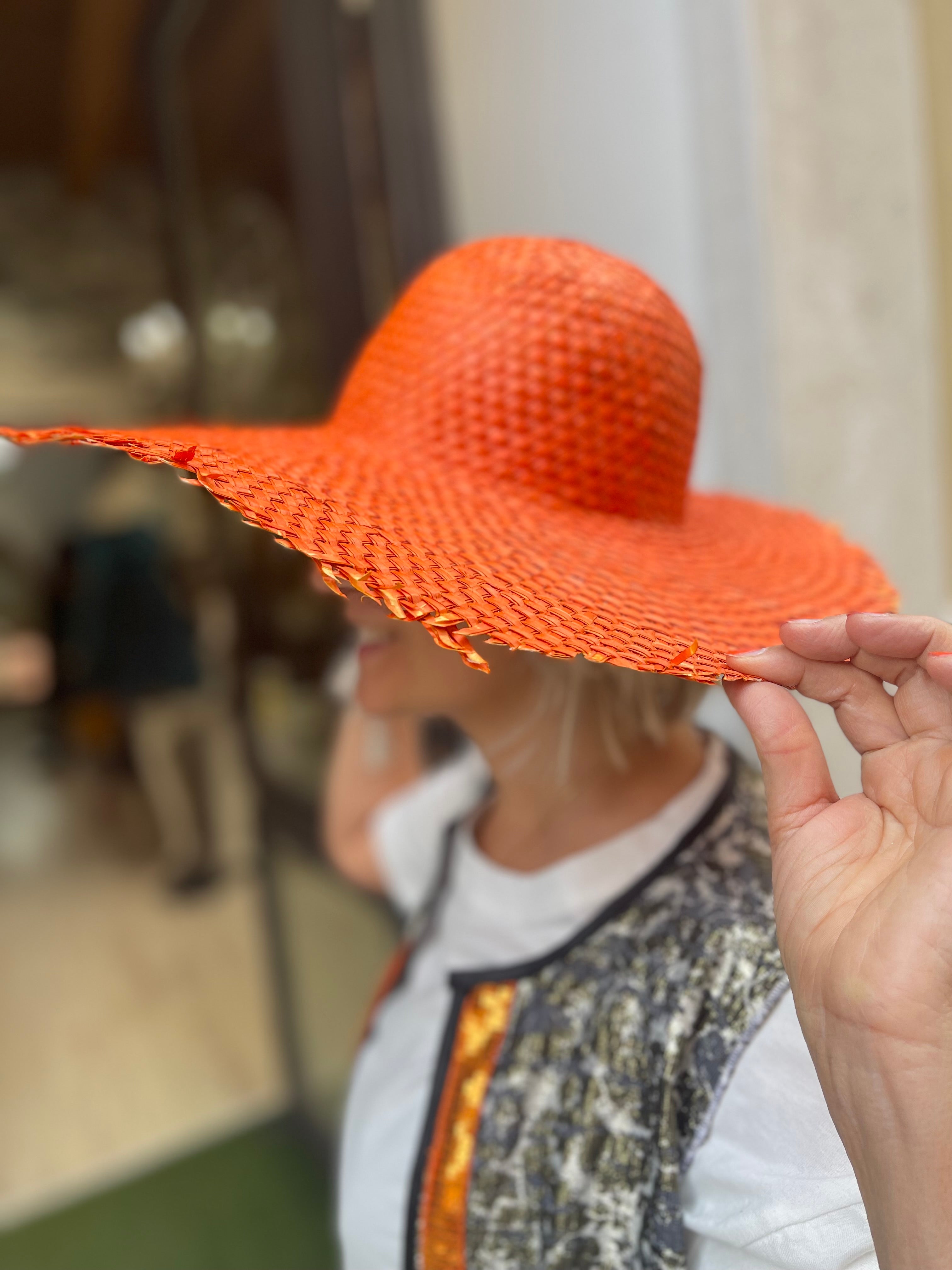 Cappello Paglia Arancio