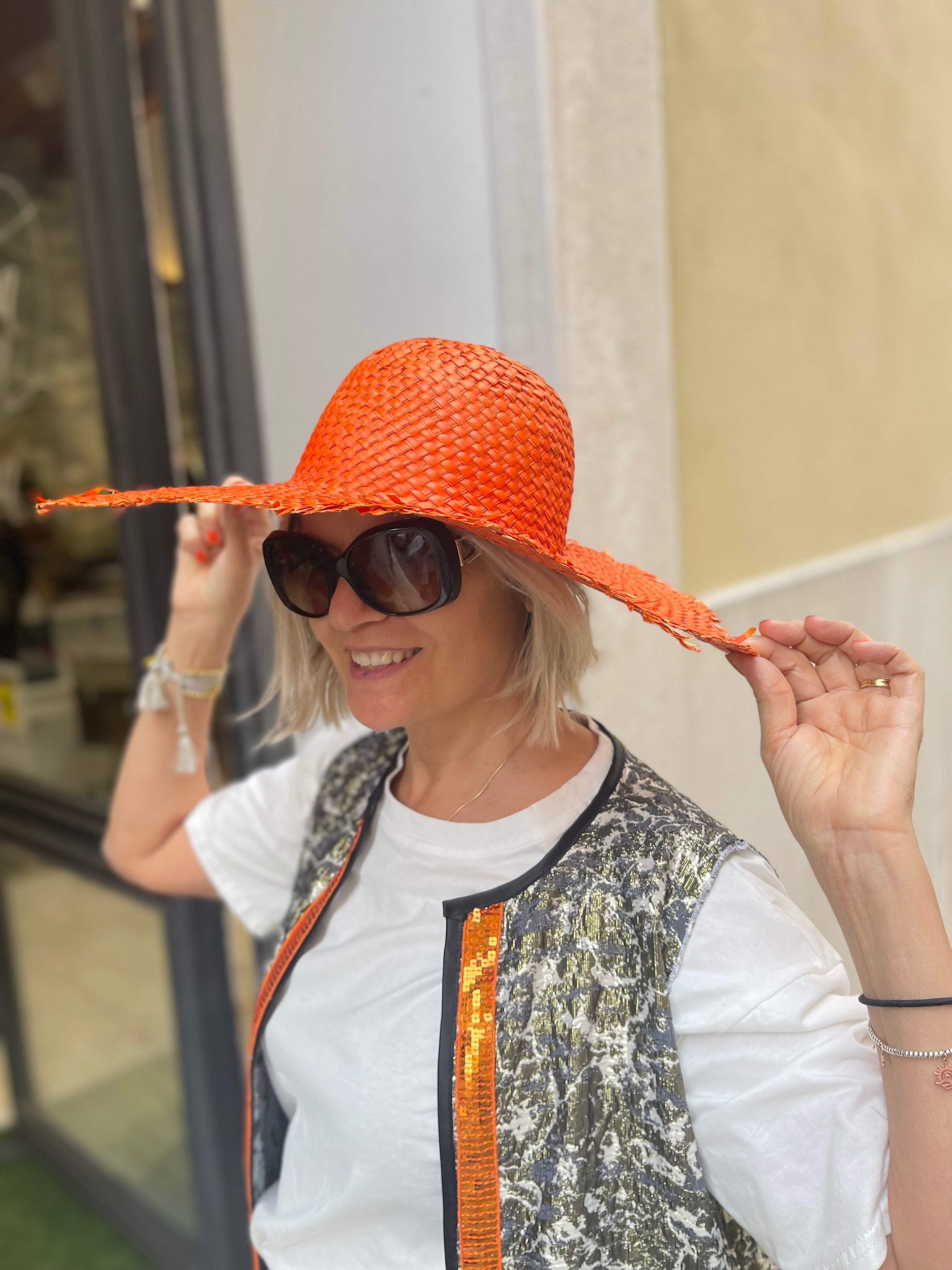 Cappello Paglia Arancio