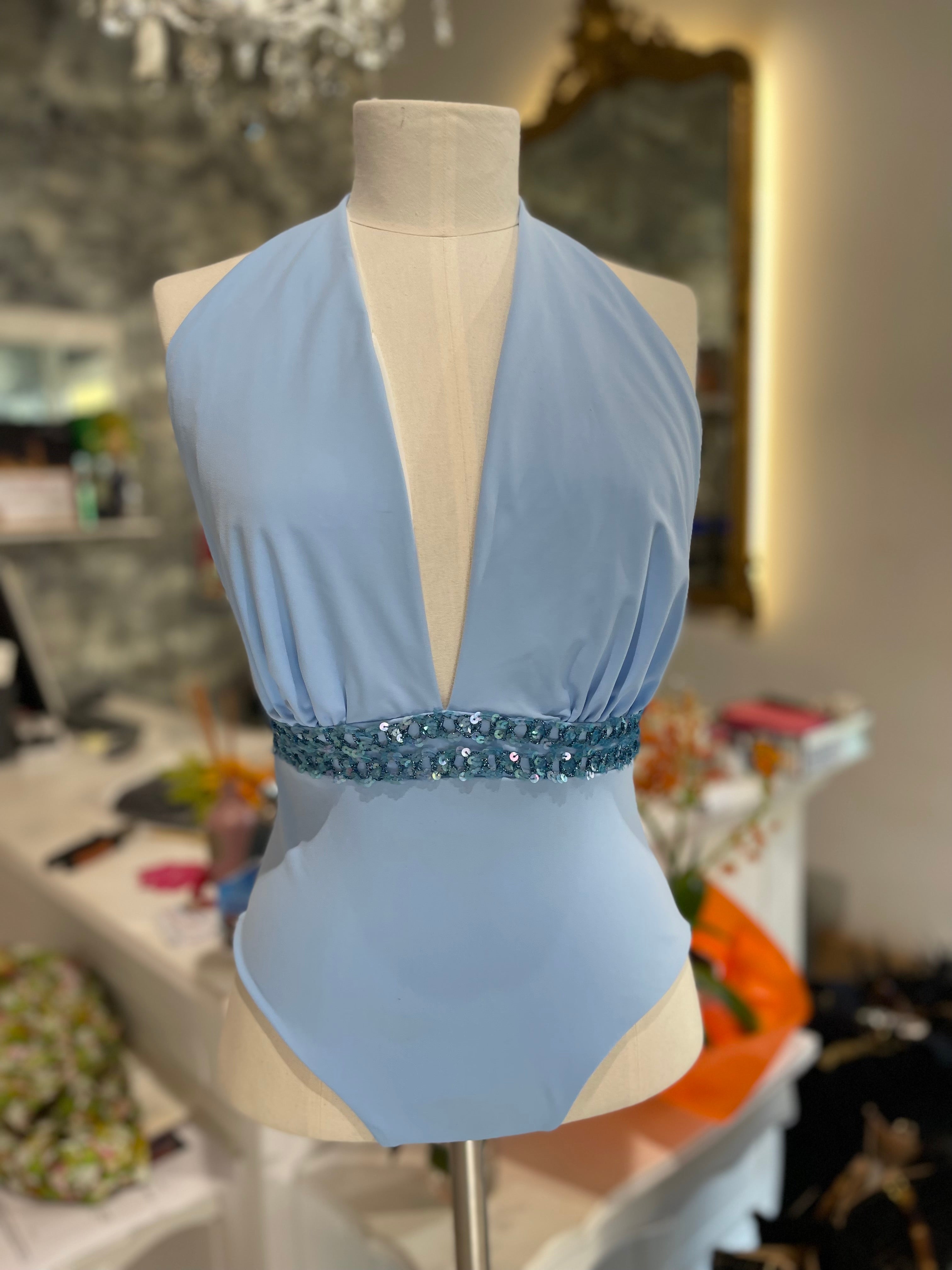 Costume intero azzurro