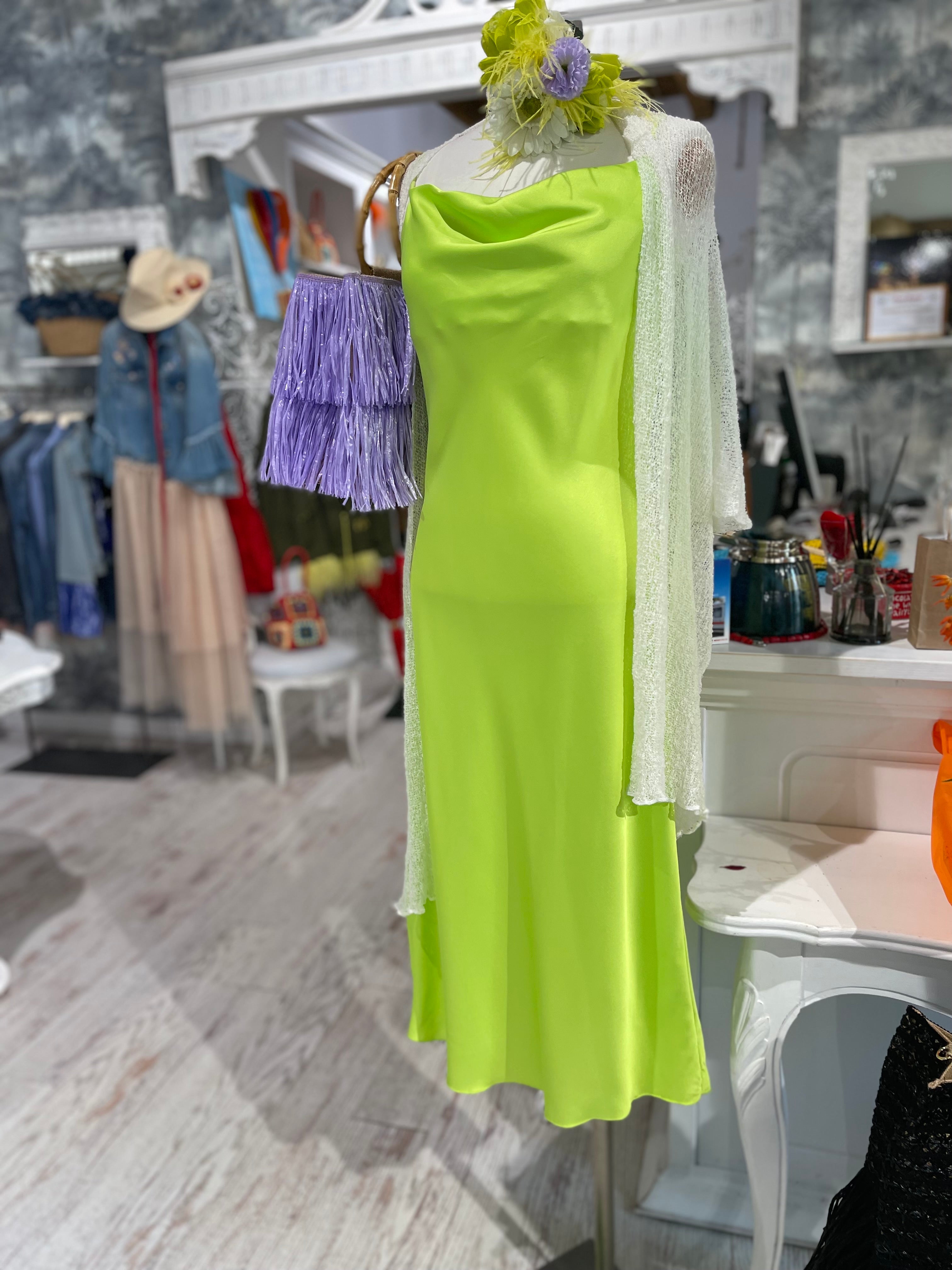 Abito sottoveste verde lime