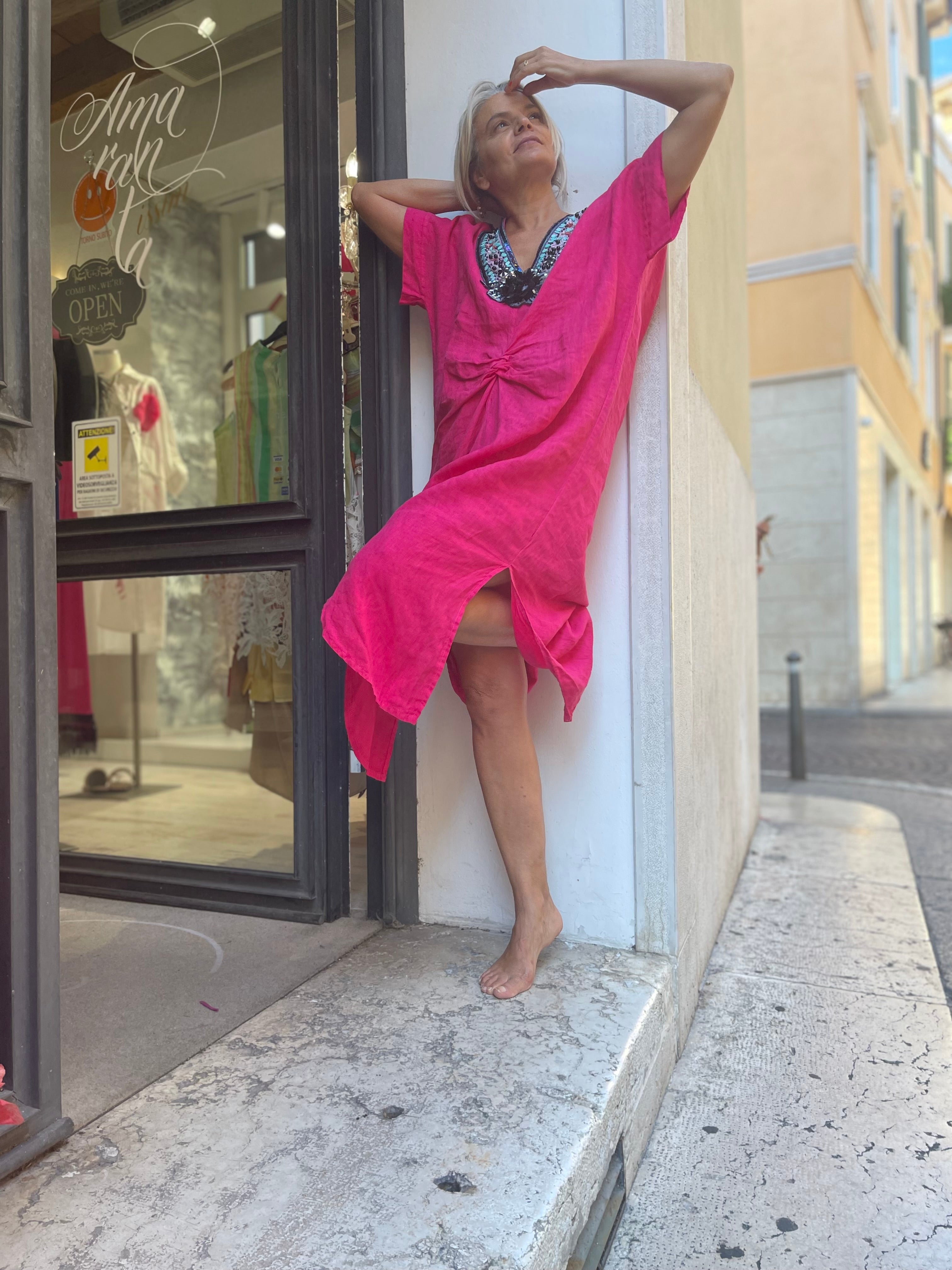 Caftano Fuxia