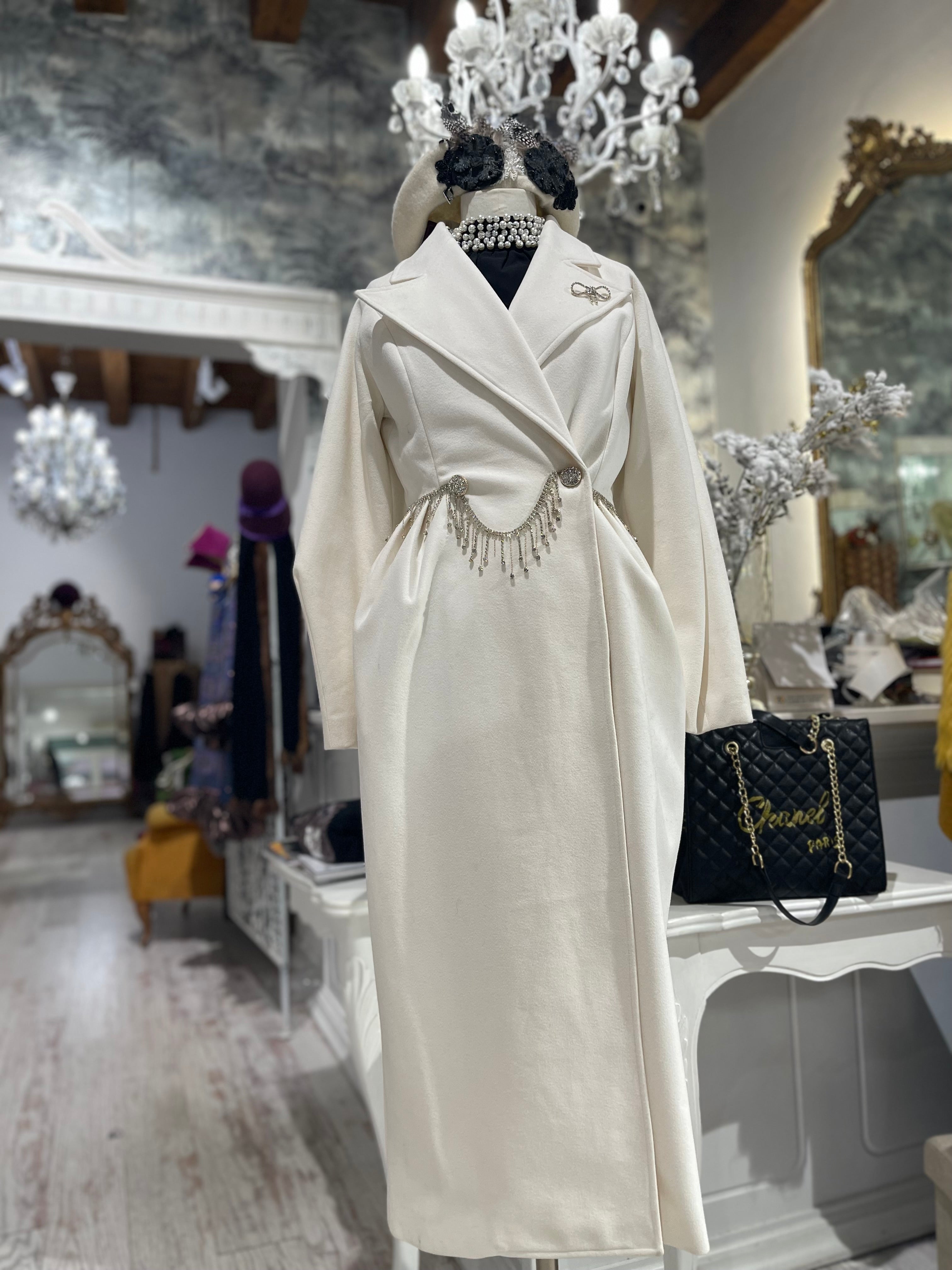 Cappotto Bianco con Swarovski