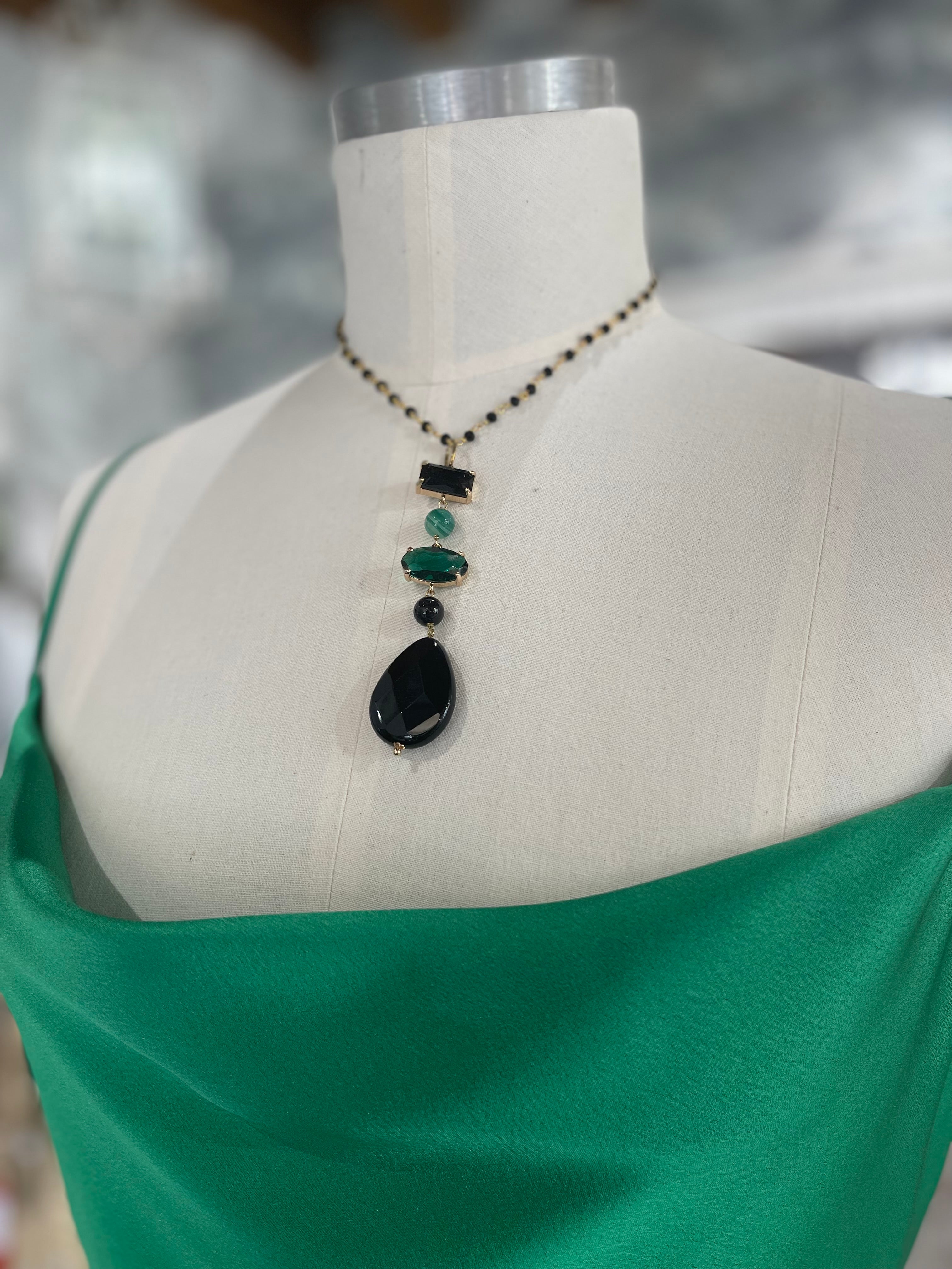 Collana rosario verde