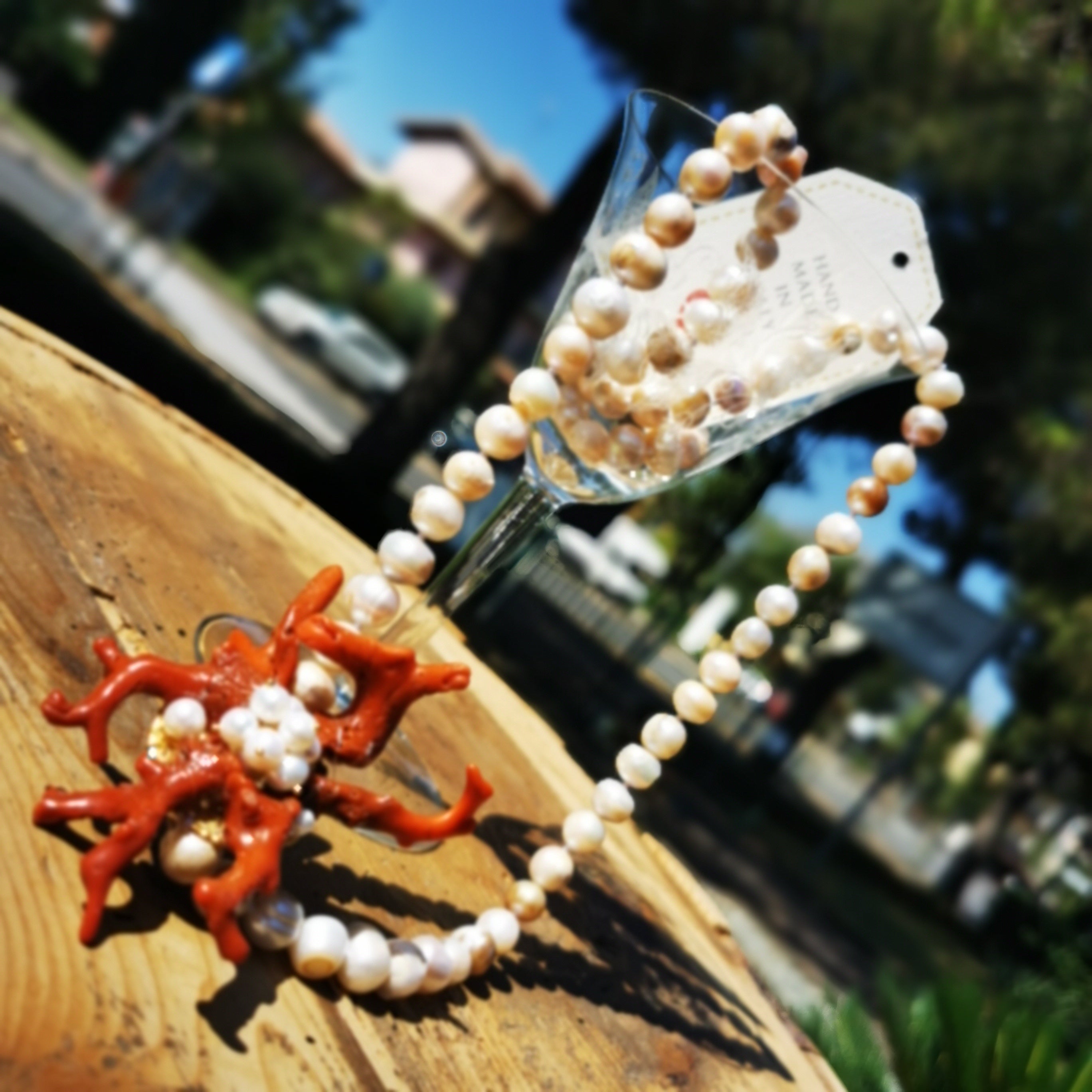 Collana perle e corallo Amarantissima