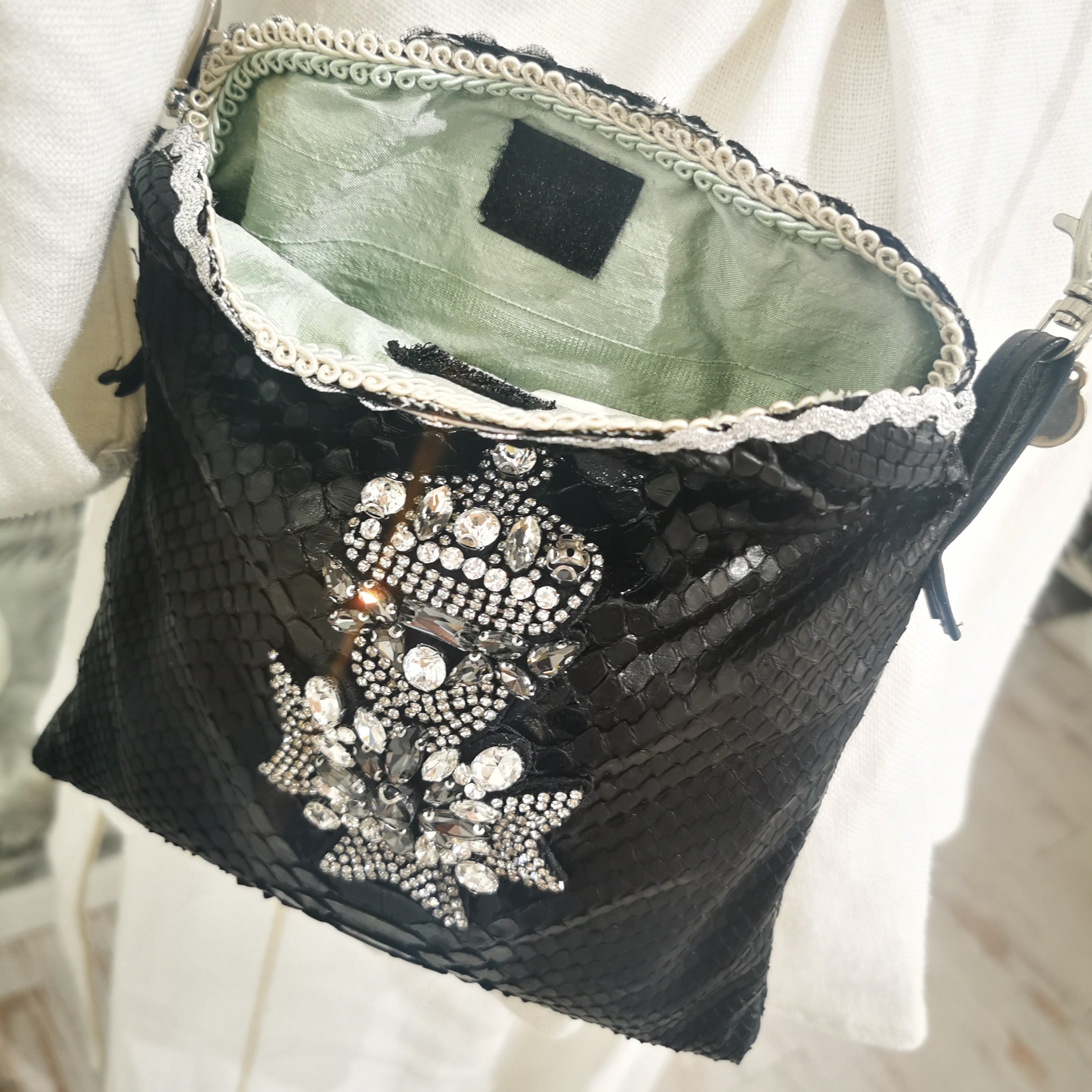 Borsa  Pitone con Swarovski