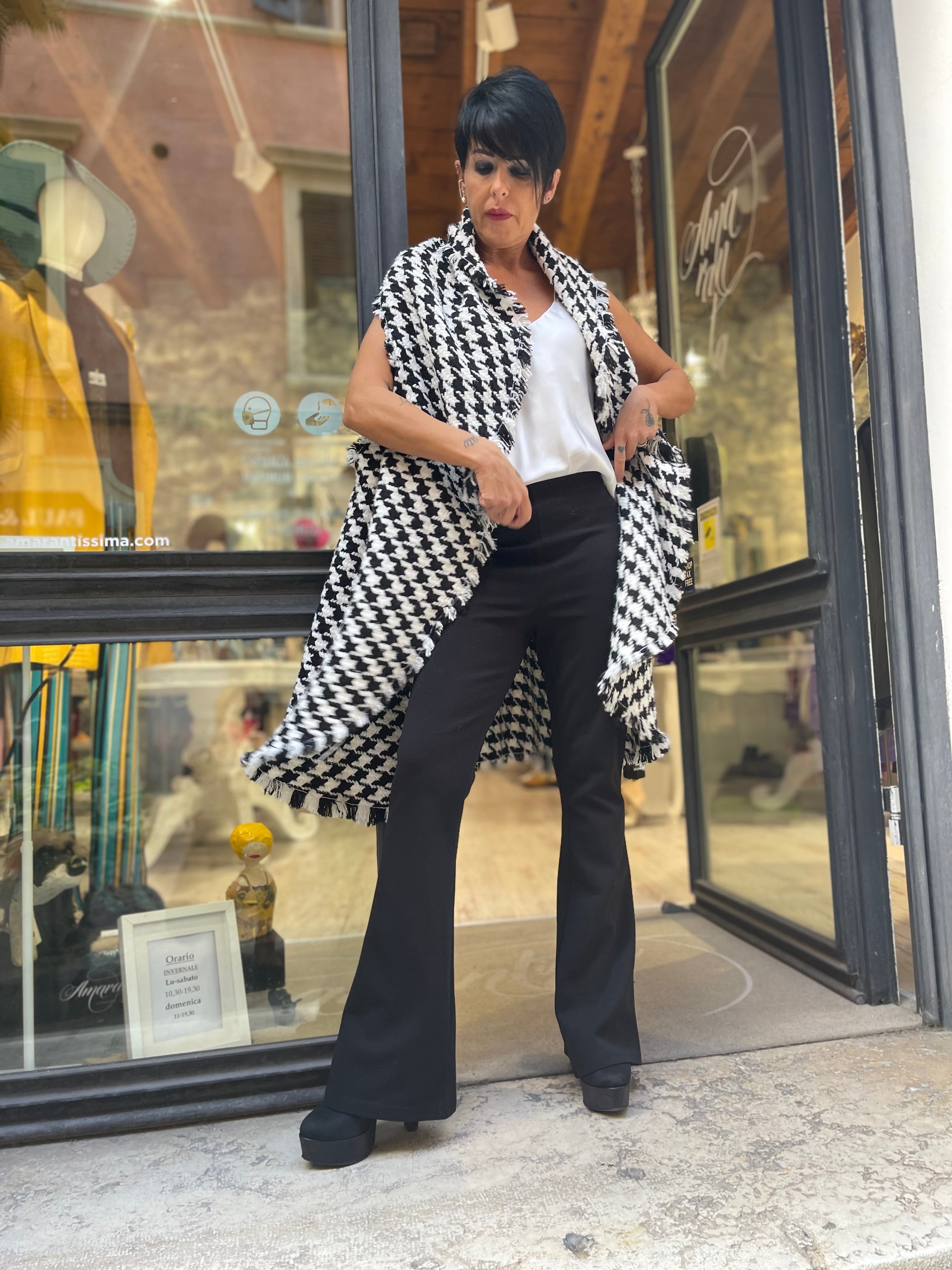 Gilet in tweed di lana Amarantissima