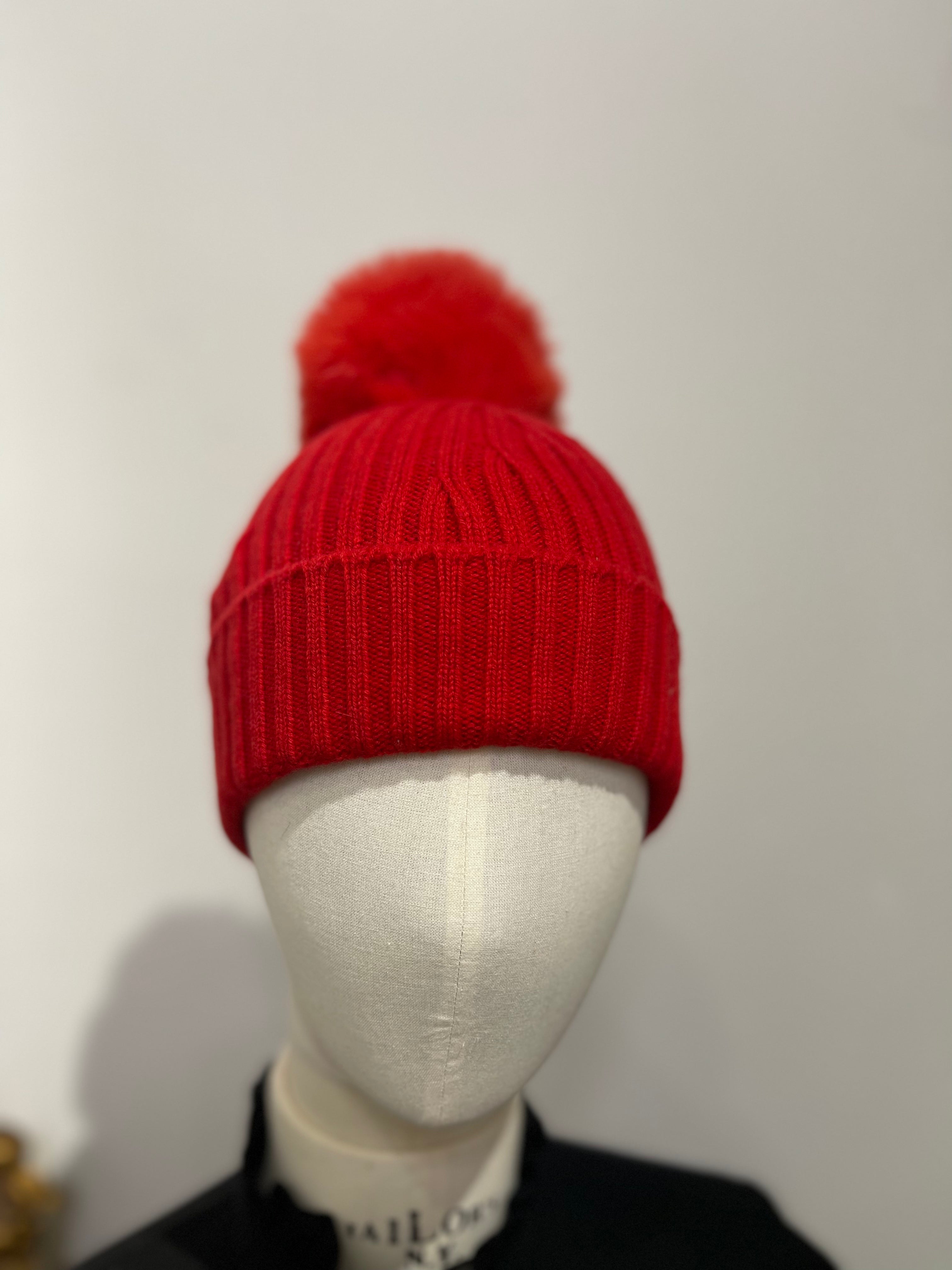 Cuffia rossa cashmere