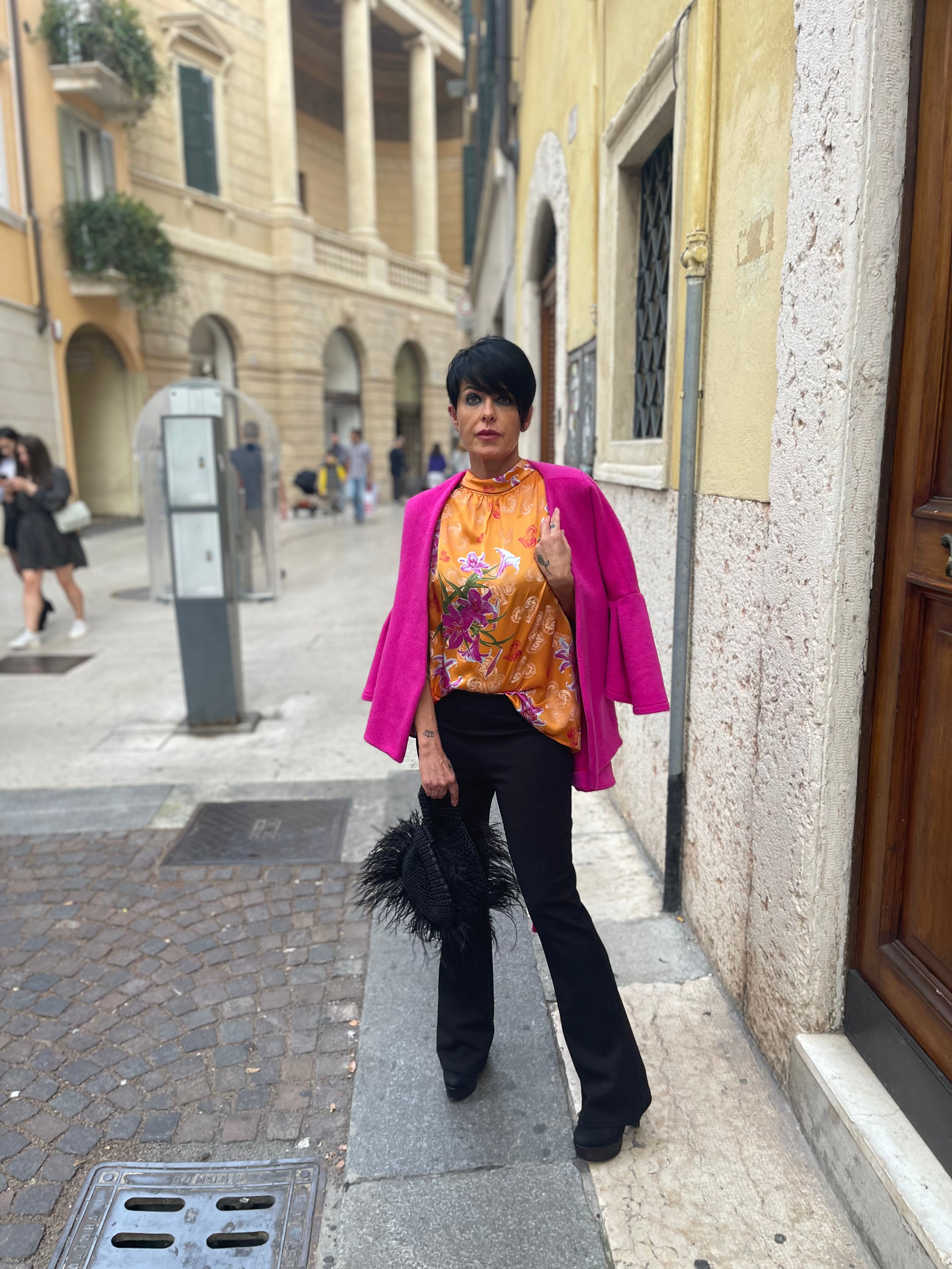 Camicia seta arancio